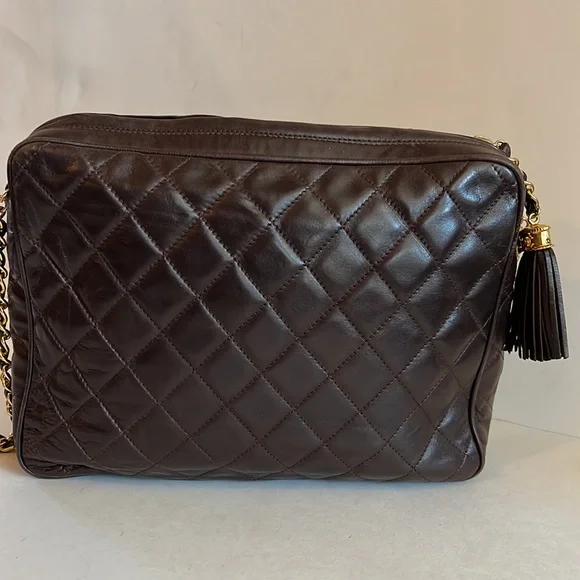 CHANEL brown lamb skin camera bag - Picture 3 of 16